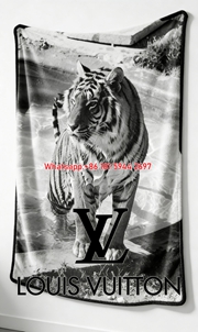 Black & White Tiger LV Flannel Sofa Throw Blanket 453